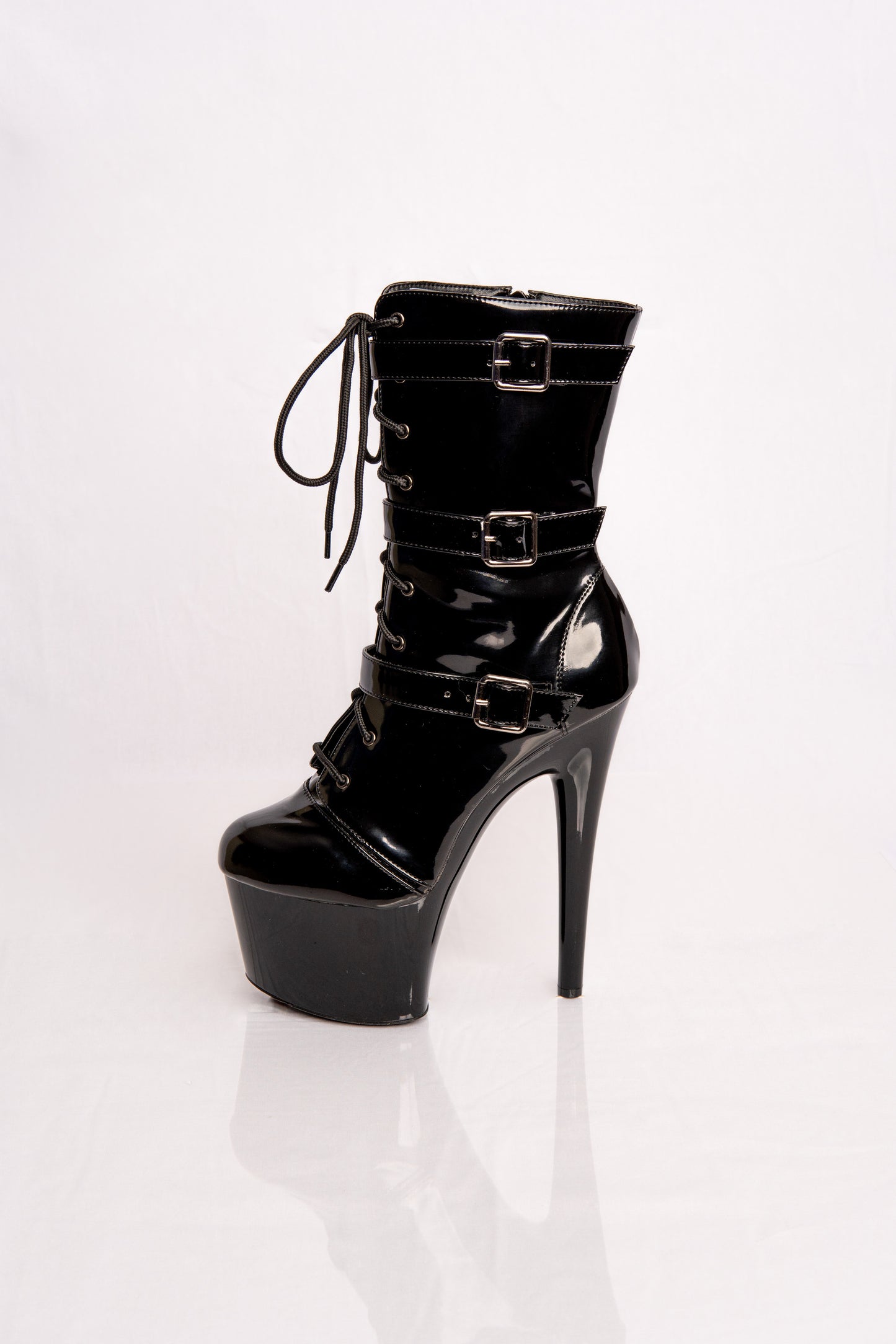Buckle Latex Boots